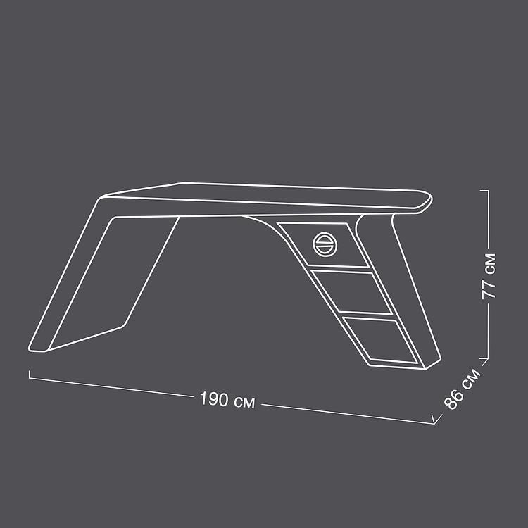 Wing Desk RM алюминий Jet Black Письменный стол